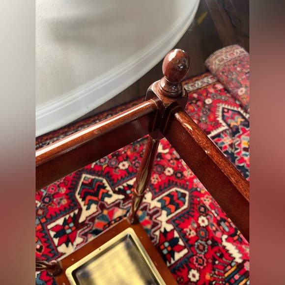 Vintage Bombay Company 1992 Antique-Style Mahogany Brass Umbrella Stand - Picture 4 of 12